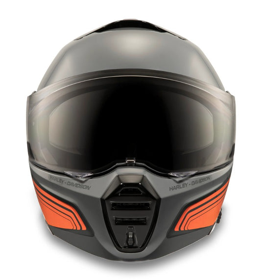 ハーレーダビッドソン Harley Davidson USAヘルメット H-D Evo X17 Sunshield Modular Helmet グレイ/オレンジ (98116-24vx)
