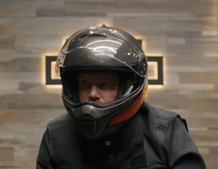 ハーレーダビッドソン Harley Davidson USAヘルメット H-D Evo X17 Sunshield Modular Helmet  グレイ/オレンジ (98116-24vx)