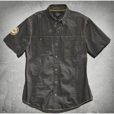 ハーレーダビッドソン Harley Davidson メンズ ショートスリーブ シャツ ★ Men's Slim-Fit Short Sleeve Textured Shirt　（サイズ　L）