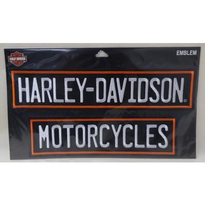 Harley Davidson ハーレーダビッドソン　パッチ/エンブレム 2点セット ● EMBLEM STRAIGT ROCKERS ブラック/オレンジ/ホワイト